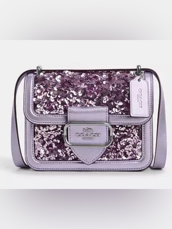 Coach Handbags - Coach Morgan Lilac Sequin Crossbody Bag with Metallic Trim